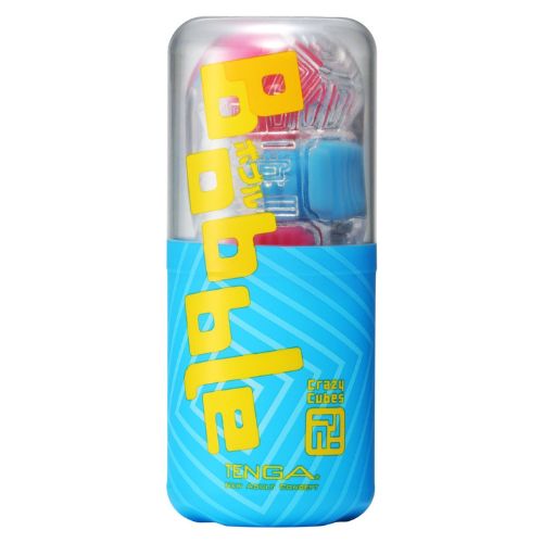 Tenga - Masturbateur Bobble Vacuum Cup - Crazy Cubes - Transparent/Rose/Bleu - Laced-up.nl