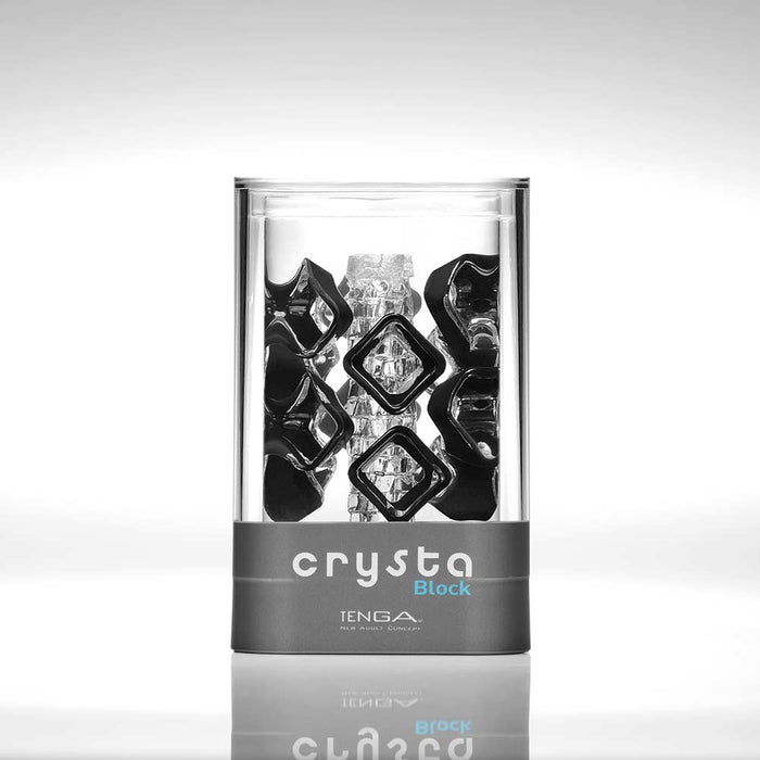 Tenga - Crystal Block Masturbator - Transparant/Zwart-Laced-up.nl