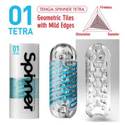 Tenga - Spinner 01 Tetra - Masturbator mit geometrischen Kacheln und weichen Rändern - Laced-up.nl