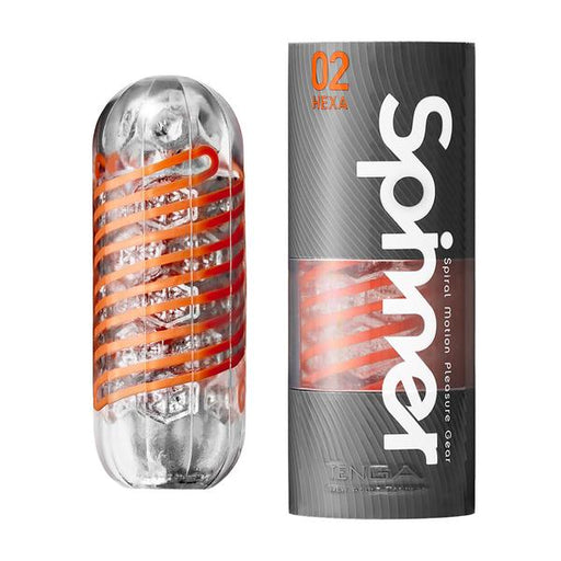 Tenga - Spinner 02 Hexa Masturbateur - Transparent/Orange - Laced-up.nl