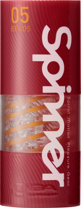 Tenga - Spinner 05 Beads Masturbator - Transparant/Oranje-Erotiekvoordeel.nl