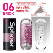 Tenga - Spinner 06 Brick Masturbator - Transparant/Paars-Erotiekvoordeel.nl