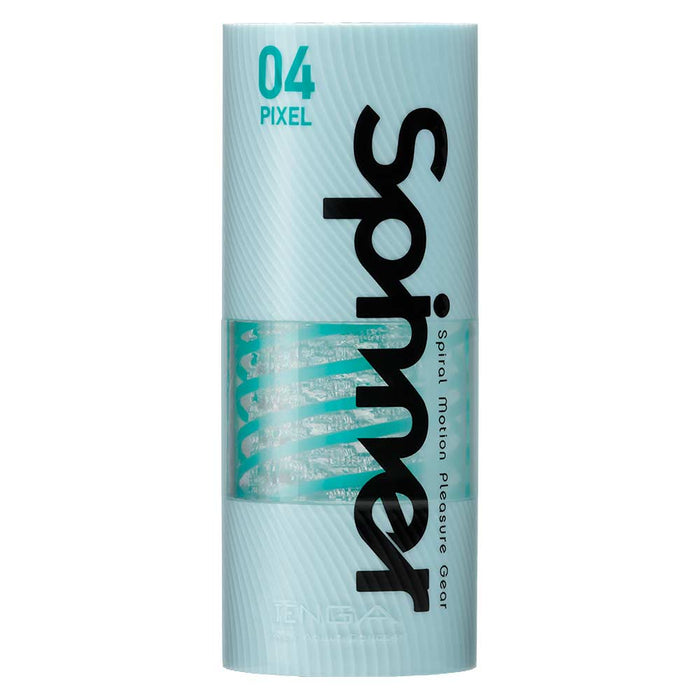 Tenga - Spinner 04 Pixel Masturbator - Transparant/Turquoise-Erotiekvoordeel.nl