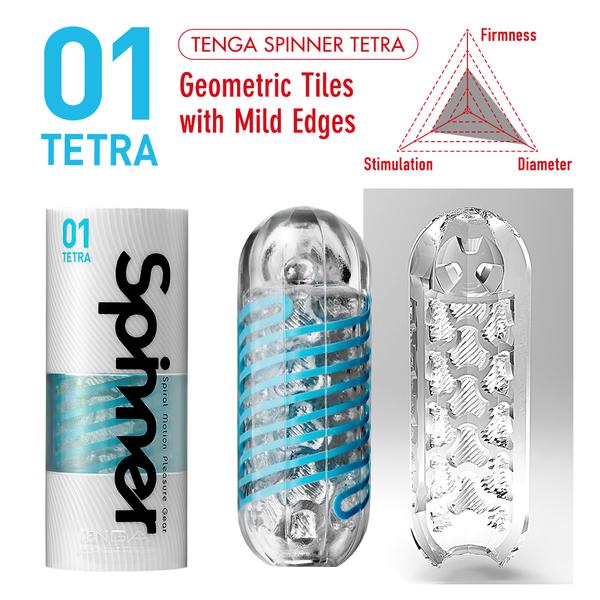Tenga - Spinner 01 Tetra – Masturbator met Geometrische Tegels en Zachte Randjes-Erotiekvoordeel.nl