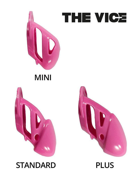 The Vice - Kuisheidskooi - Peniskooi - Chastity Cage - Roze - Verkrijgbaar in de Maten Mini Standaard en Plus-Laced-up.nl
