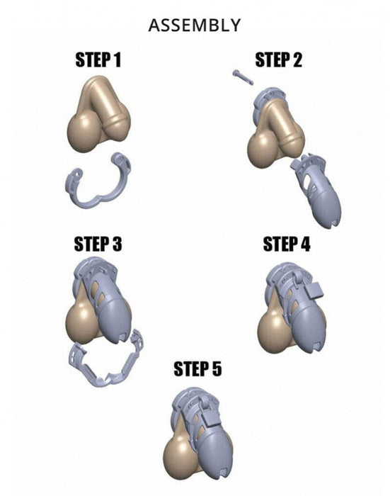 The Vice - Kuisheidskooi - Peniskooi - Chastity Cage - Zwart - Verkrijgbaar in Maten Mini Standaard en Plus-Laced-up.nl