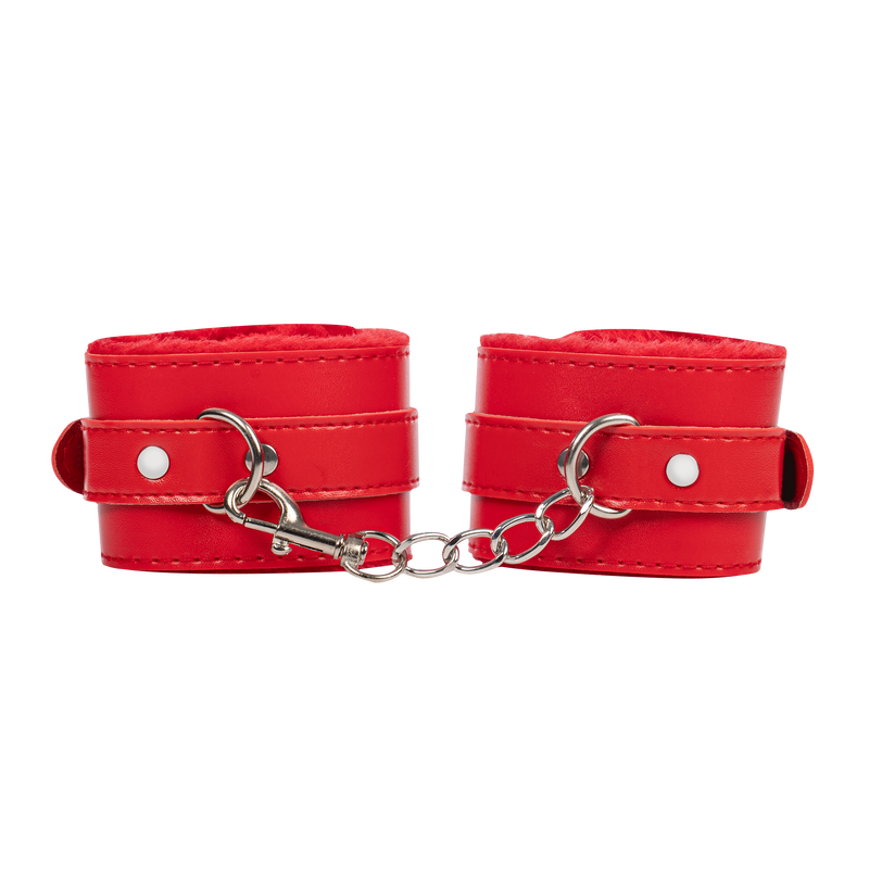 TieMeUp - Boeien imitatieleder - Zachte bontvoering - Rood-Erotiekvoordeel.nl