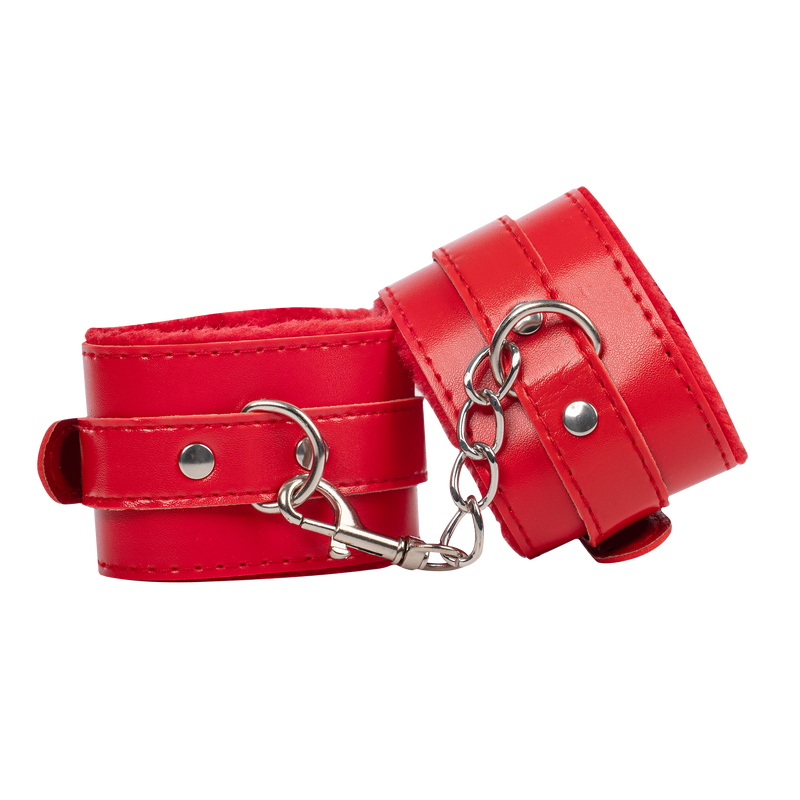 TieMeUp - Boeien imitatieleder - Zachte bontvoering - Rood-Erotiekvoordeel.nl
