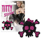 Titty Sticker - Tepelplakkers - Tepel Stikkers - Roze Zwarte Glitter - Skull-Laced-up.nl