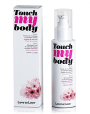 Touch my Body - Glijmiddel en Massageolie 2 In 1 - Kersenbloesem-Erotiekvoordeel.nl