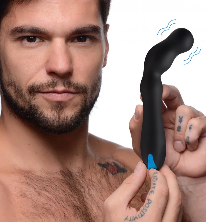 Trinity Vibes - Gebogen Anaal Vibrator - Zwart-Erotiekvoordeel.nl