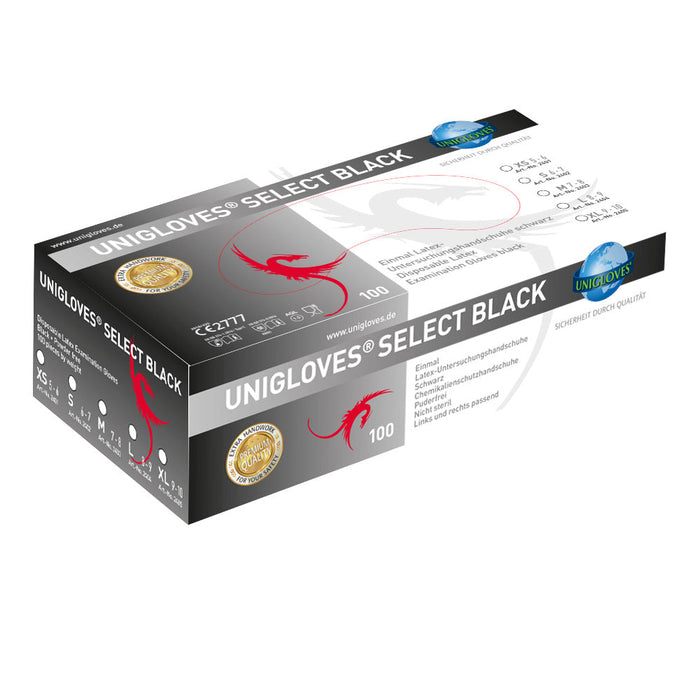 Unigloves - Select Black - Latex operatiehandschoenen - 100 stuks-Laced-up.nl