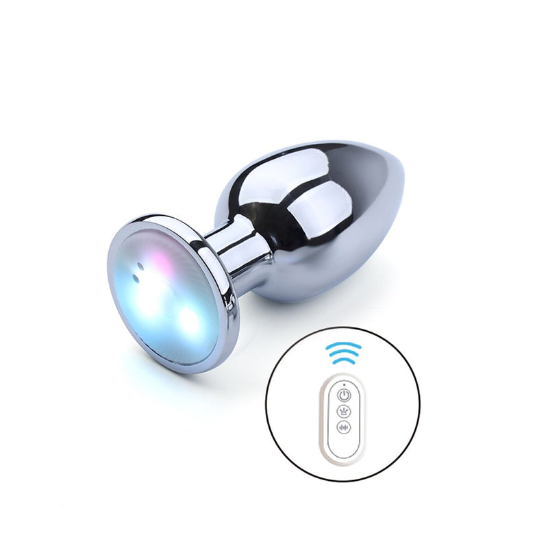 Kiotos - Vibrerende Buttplug met LED lampjes in 3 kleuren - Aluminium-Erotiekvoordeel.nl