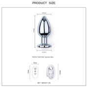 Kiotos - Vibrerende Buttplug met LED lampjes in 3 kleuren - Aluminium-Erotiekvoordeel.nl