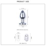 Vibrerende Buttplug met LED lampjes in 3 kleuren - Aluminium-Laced-up.nl