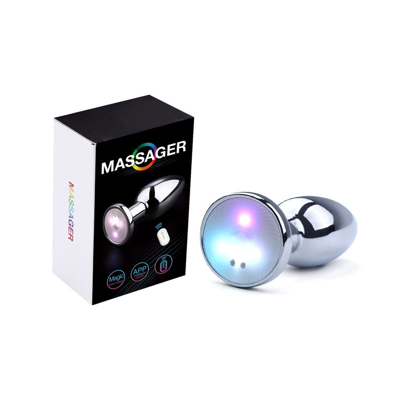 Kiotos - Vibrerende Buttplug met LED lampjes in 3 kleuren - Aluminium-Erotiekvoordeel.nl