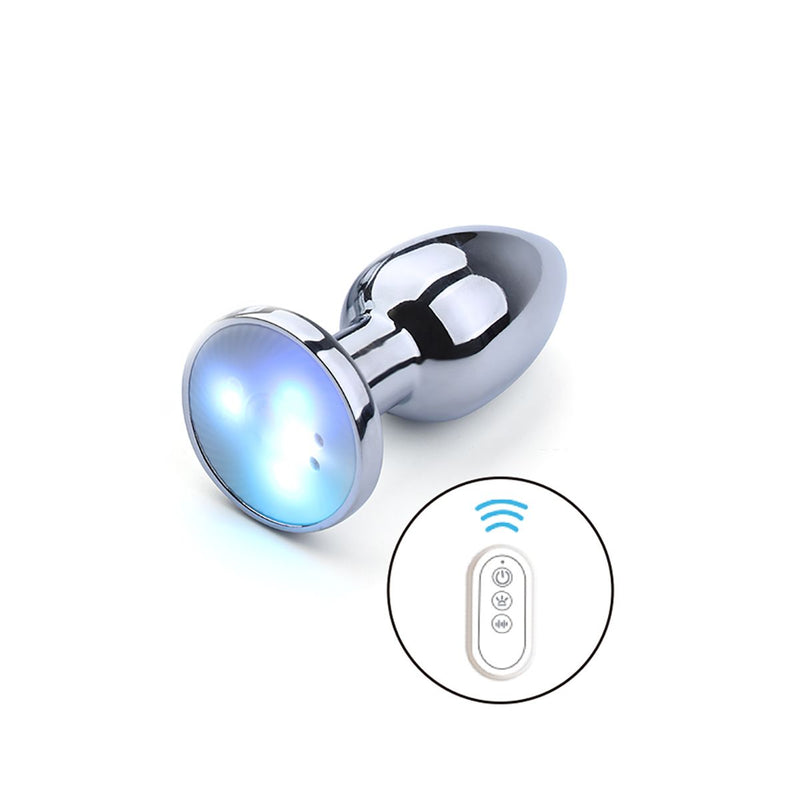 Kiotos - Vibrerende Buttplug met LED lampjes in 3 kleuren - Aluminium-Erotiekvoordeel.nl