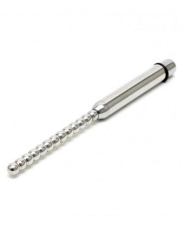 Rimba - Vibrerende geribbelde Dilator/sound/plasbuis plug RVS-Laced-up.nl