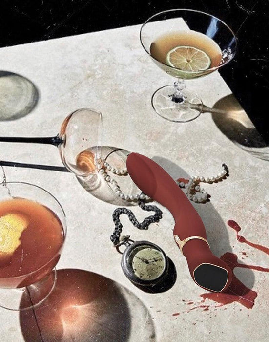 Viotec - Chance - G-Spot Vibrator - Massager - Met LCD Scherm - Goud en Wijnrood - Luxueuze Zachte Siliconen-Laced-up.nl