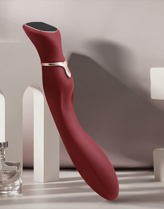 Viotec - Chance - G-Spot Vibrator - Massager - Met LCD Scherm - Goud en Wijnrood - Luxueuze Zachte Siliconen-Laced-up.nl