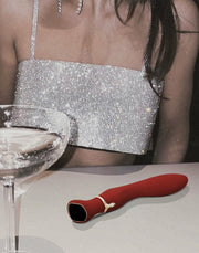 Viotec - Chance - G-Spot Vibrator - Massager - Met LCD Scherm - Goud en Wijnrood - Luxueuze Zachte Siliconen-Laced-up.nl