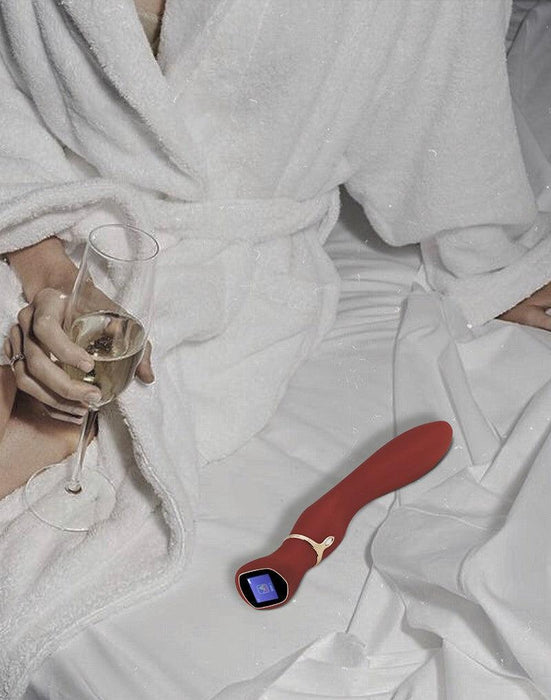 Viotec - Chance - G-Spot Vibrator - Massager - Met LCD Scherm - Goud en Wijnrood - Luxueuze Zachte Siliconen-Laced-up.nl