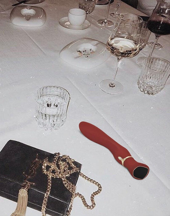 Viotec - Chance - G-Spot Vibrator - Massager - Met LCD Scherm - Goud en Wijnrood - Luxueuze Zachte Siliconen-Laced-up.nl