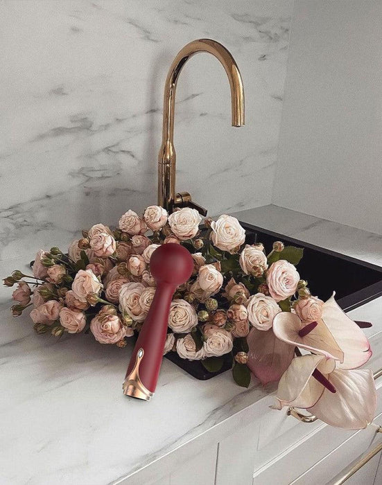 Viotec - Firelick - Mini Vibrator - Wand Vibrator - Goud en Wijnrood - Luxueus Zacht Siliconen-Laced-up.nl