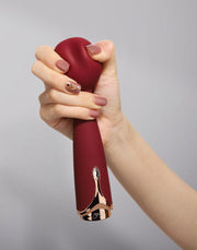 Viotec - Firelick - Mini Vibrator - Wand Vibrator - Goud en Wijnrood - Luxueus Zacht Siliconen-Laced-up.nl