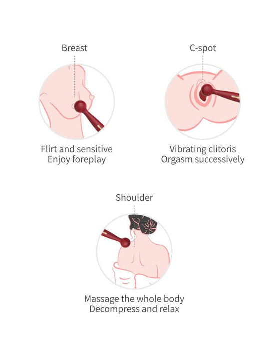 Viotec - Firelick - Mini Vibrator - Wand Vibrator - Goud en Wijnrood - Luxueus Zacht Siliconen-Laced-up.nl