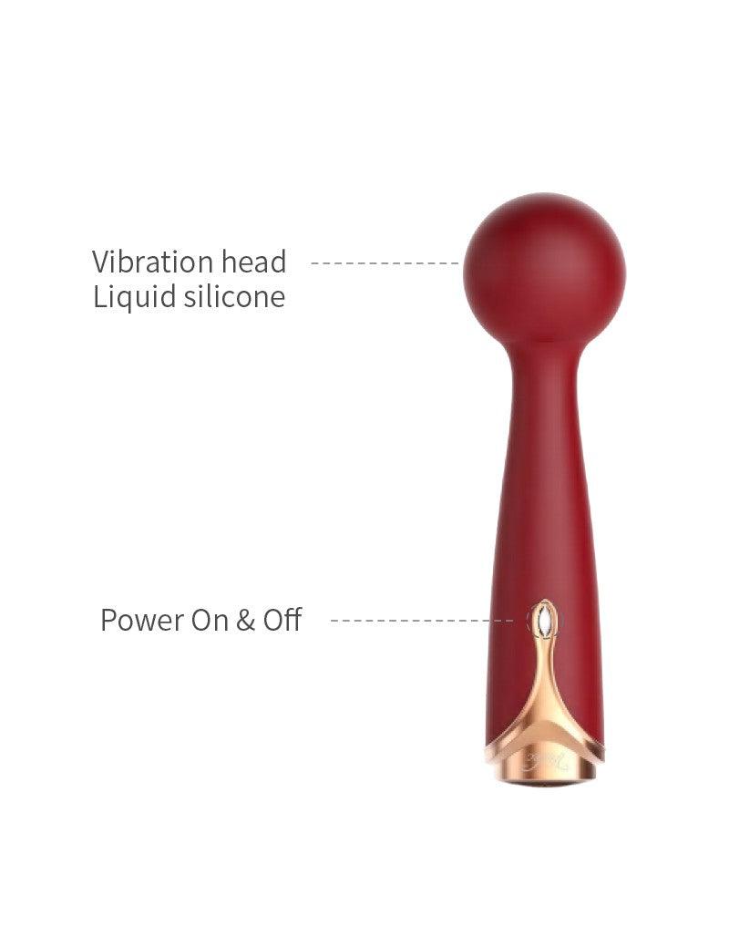 Viotec - Firelick - Mini Vibrator - Wand Vibrator - Goud en Wijnrood - Luxueus Zacht Siliconen-Laced-up.nl