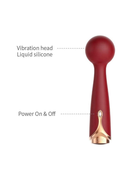Viotec - Firelick - Mini Vibrator - Wand Vibrator - Goud en Wijnrood - Luxueus Zacht Siliconen-Laced-up.nl