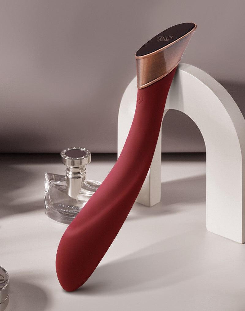 Viotec - Manto - G-Spot Vibrator - Goud en Wijnrood - Luxueuze Zachte Siliconen-Laced-up.nl