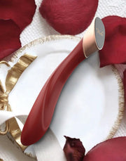 Viotec - Manto - G-Spot Vibrator - Goud en Wijnrood - Luxueuze Zachte Siliconen-Laced-up.nl