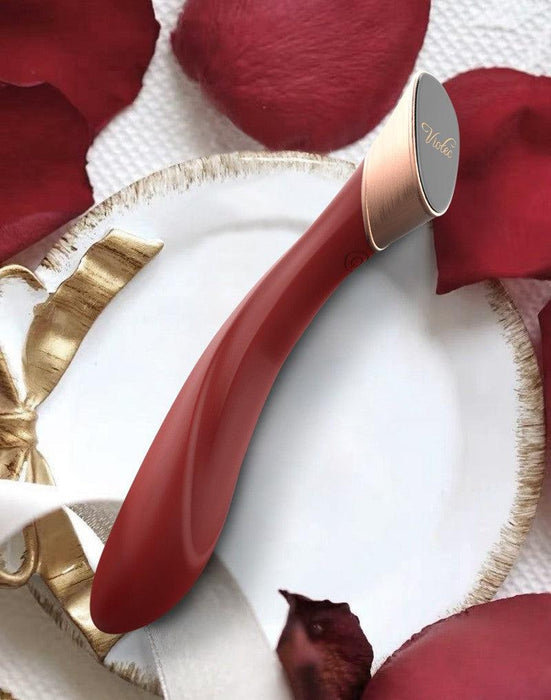 Viotec - Manto - G-Spot Vibrator - Goud en Wijnrood - Luxueuze Zachte Siliconen-Laced-up.nl