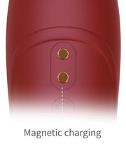 Viotec - Mina - Tarzan Vibrator - Rabbit Vibrator - Dubbele Stimuatie - Goud en Wijnrood - Luxueus Zacht Siliconen-Laced-up.nl