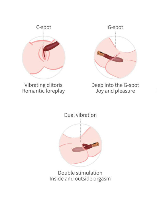 Viotec - Mina - Tarzan Vibrator - Rabbit Vibrator - Dubbele Stimuatie - Goud en Wijnrood - Luxueus Zacht Siliconen-Laced-up.nl