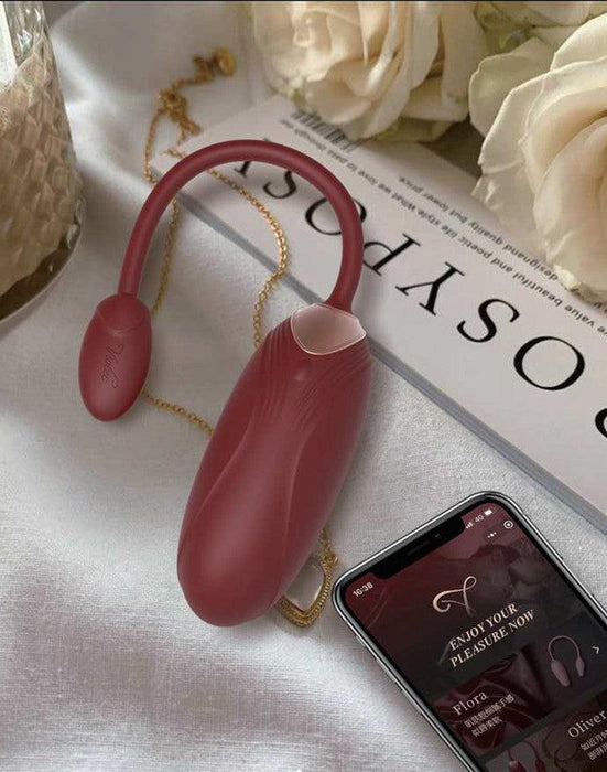 Viotec - Oliver Pro - Vibrator - Draagbare Vibrator met App Bediening - Goud en Wijnrood - Om Te Dragen in je Slip-Laced-up.nl