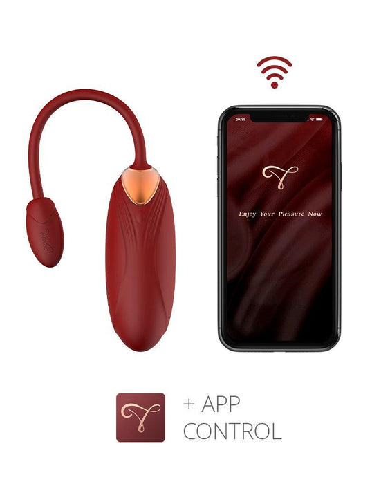 Viotec - Oliver Pro - Vibrator - Draagbare Vibrator met App Bediening - Goud en Wijnrood - Om Te Dragen in je Slip-Laced-up.nl