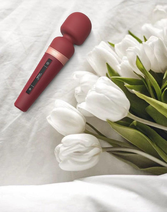 Viotec - Titan - Wand Vibrator - Massager - Goud /Wijnrood - Luxueuze Zachte Siliconen-Laced-up.nl