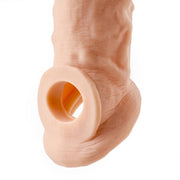 Virgite - Penis sleeve die echt aanvoelt - Met Opening Voor de Balzak - 19.8 cm - Lichte Huidskleur-Laced-up.nl