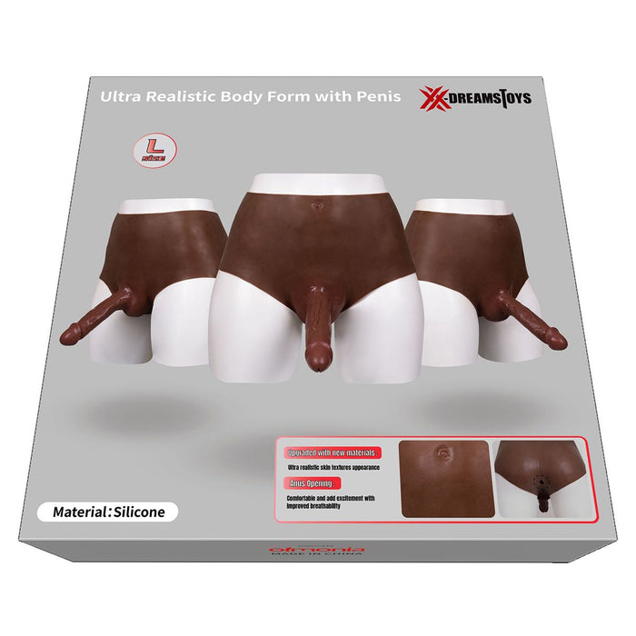 XX-DreamToys - Bodysuit - Female to Male - Drag - Ultra Realistisch Onderlichaam met Penis - Bruin-Laced-up.nl