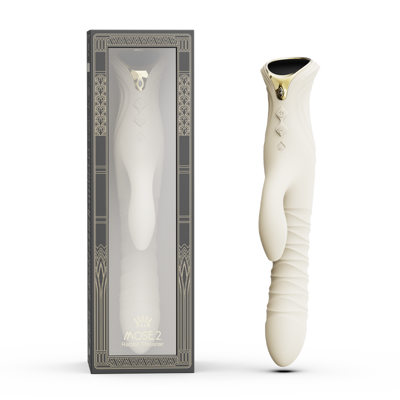 Zalo - Mose 2 - Stotende Rabbit Vibrator – Ivoor Wit-Erotiekvoordeel.nl