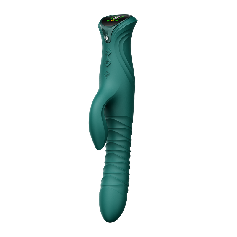 Zalo - Mose 2 - Stotende Rabbit Vibrator – Smaragdgroen-Erotiekvoordeel.nl