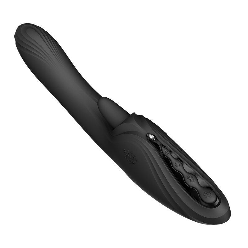 Zalo - Ares - Likkende G-Spot Rabbit Vibrator - Verwarmend - App Control - Obsidian Zwart-Erotiekvoordeel.nl