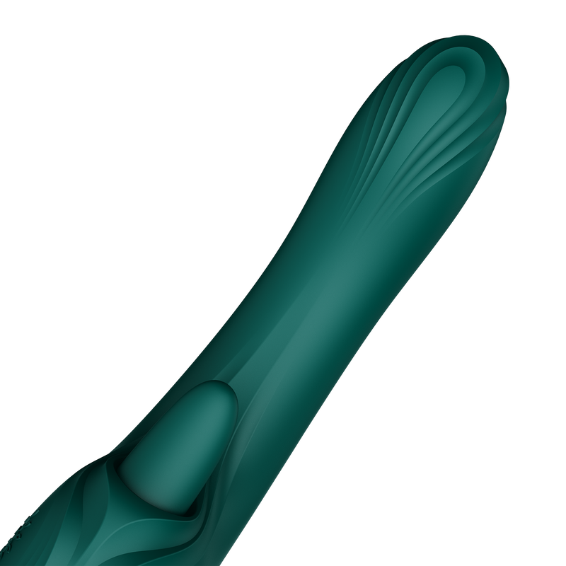 Zalo - Ares - Likkende G-Spot Rabbit Vibrator - Verwarmend - App Control - Smaragd Groen-Erotiekvoordeel.nl