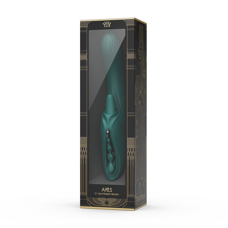 Zalo - Ares - Likkende G-Spot Rabbit Vibrator - Verwarmend - App Control - Smaragd Groen-Erotiekvoordeel.nl