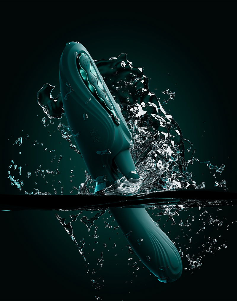 Zalo - Ares - Likkende G-Spot Rabbit Vibrator - Verwarmend - App Control - Smaragd Groen-Erotiekvoordeel.nl