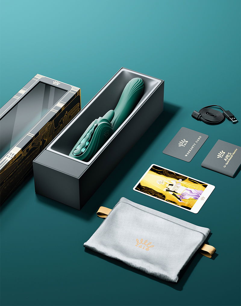 Zalo - Ares - Likkende G-Spot Rabbit Vibrator - Verwarmend - App Control - Smaragd Groen-Erotiekvoordeel.nl