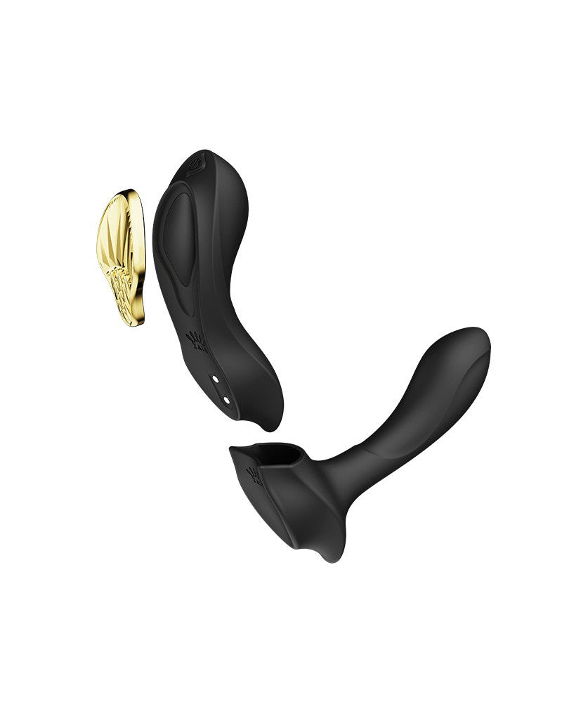 Zalo - Aya - Draagbare Panty Vibrator Met Afstandsbediening - Vibrerend Slipje - Obsidian Zwart-Laced-up.nl
